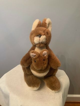 Kangaroo And Joey Plush Stuffed Animal Toy By Princess Soft Toys
