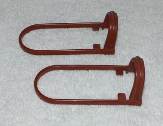 Two Vintage Fisher Price Little People Western Town Brown Horse Harness 