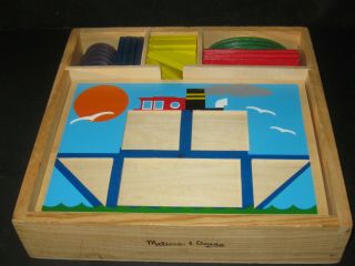 Waldorf Montessori Melissa & Doug Wooden Patterns Block Preschool Daycare Toy