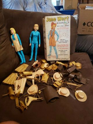 2 1966 Jane West Doll By Marx With Compact Comb Etc