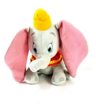 Disney Store 11 " Plush Dumbo The Flying Elephant Stuffed Yellow Hat Animal Lg