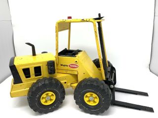 Vintage Mighty Tonka Fork Lift Loader Xmb 975 Tires Pressed Steel Toy 54752