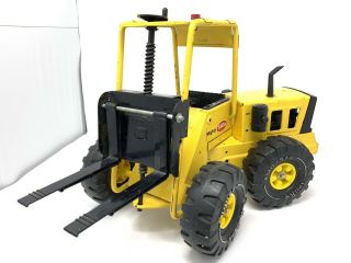 Vintage Mighty Tonka Fork Lift Loader XMB 975 Tires Pressed Steel Toy 54752 6