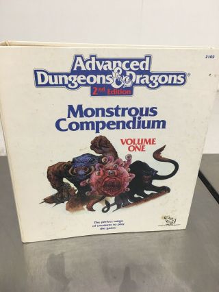 Tsr Advanced Dungeons And Dragons 2nd Edition Monstrous Compendium Vol 1