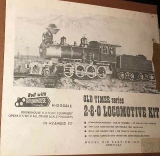 Roundhouse HO Old Timer Series 2 - 8 - 0 Locomotive Kit Vintage 2