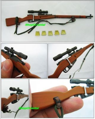 WW2 1/6 Mosin Nagant M1891 Sniper Rifle MP28 Helmet Model Set Gun_Redhorse_1 5