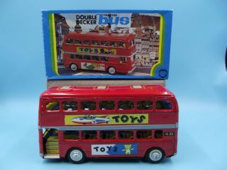 London Bus Tin Litho " Toys " Advertising Friction Bus Made In China 1970/80