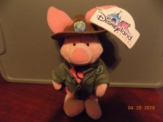 " Ranger Piglet " - Disney Plush Bean Bag - 8in.  Tall With Tag (winnie The Pooh)