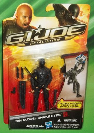 G I Gi Joe Retaliation Movie Ninja Duel Zip - Line Snake Eyes Figure