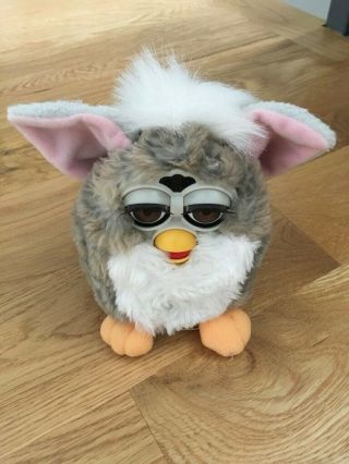 Hasbro Furby Gray W Pink Ears And Brown Eyes - 1998 - Not Sure If