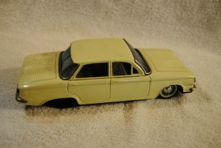 Vintage Bandai White Chevrolet Corvair Tin Friction Car Made In Japan