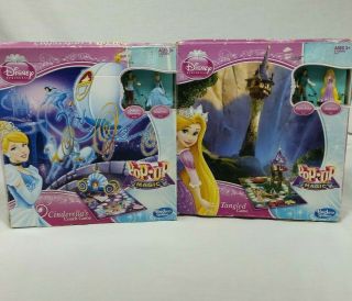 Disney Pop Up Magic Board Games Set Of 2 Tangled Cinderellas Coach Princess