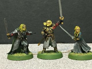 Games Workshop Lord Of The Rings Theoden,  Gamling And Eowyn.  Metal,  Painted