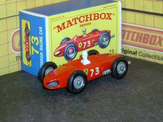 Matchbox Lesney Ferrari Racing Car 73 B2 White Cast Driver Sc3 Ex/nm Crafted Box