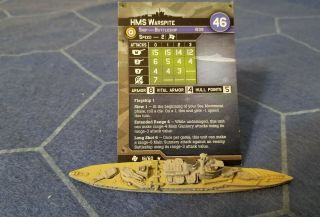Axis & Allies War At Sea Hms Warspite With Card