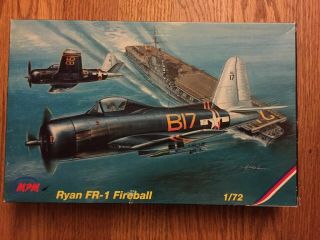 Vintage - Mpm 1/72 Ryan Fr - 1 Fireball Plane Model Kit / 72040
