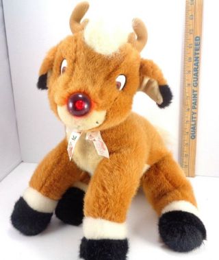 Rudolph The Red Nosed Reindeer Plush Christmas 14 " Musical Light Up Nose
