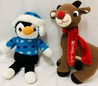 Dan Dee Plush Stuffed Animals Rudolph The Red Nosed Reindeer Penguin Plushy Toys