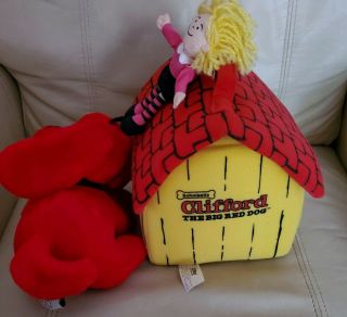 Scholastic Books Clifford the Big Red Dog Plush Play Set Yellow Doghouse Tote 4