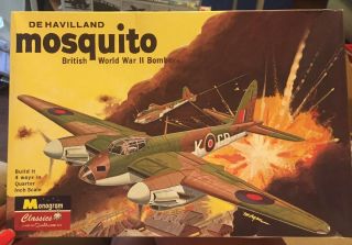 Vintage Monogram 1/48 De Havilland Mosquito British World War Ii Bomber 85 - 0129