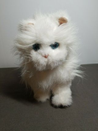 2009 Furreal Friends Plush Cat Kitty White Hasbro  Walks Purrs
