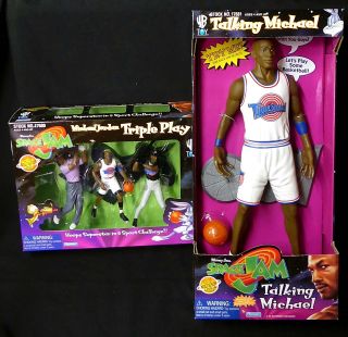 Michael Jordan Space Jam Movie 15 " Talking Figure And Triple Play Box Set 1996