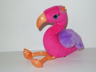First & Main Flamingo Plush Stuffed Animal Pink Purple Sparkle Glitter Eyes Toy