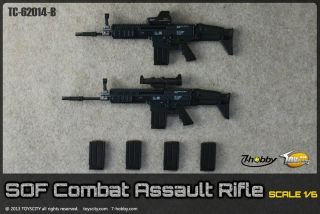Toys City - 62014b 1:6 Scale Sof Black Combat Assault Rifle Set For Action Figure