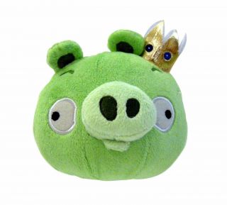 Plush Angry Birds Green King Pig 5 " H X 5 " W,  And Cute