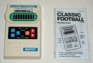 2000 Mattel Classic Football Handheld Electronic 2 - Player Game W/instructions