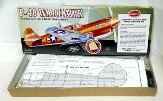 Guillow ' s USA P - 40 Warhawk Balsa Wood Model Kit 405 2