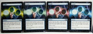 Magic Mtg Altered Art Ponder X4 M10 Hand Painted Extended Art 4 Different Colors