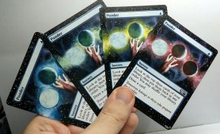 Magic MTG Altered Art Ponder x4 M10 HAND PAINTED Extended art 4 different colors 2