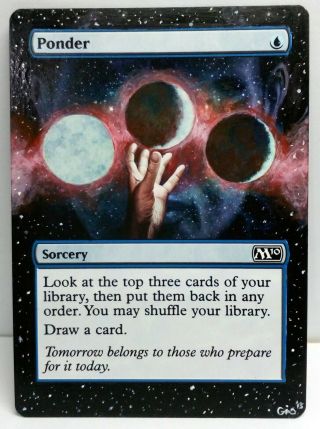 Magic MTG Altered Art Ponder x4 M10 HAND PAINTED Extended art 4 different colors 3