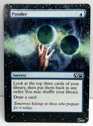 Magic MTG Altered Art Ponder x4 M10 HAND PAINTED Extended art 4 different colors 5