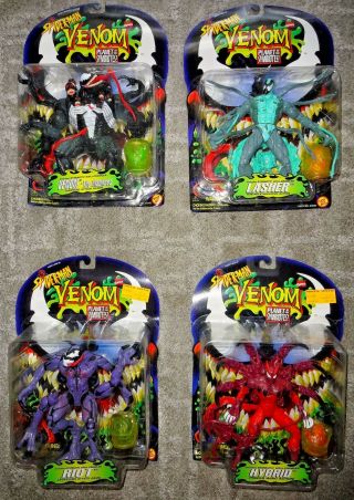 Spiderman: Venom: Planet Of The Symbiotes Action Figures By Toy Biz In 1996