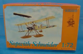 1/72 Scale Eduard 07201 Sopwith Schnieider British Wwi Float Fighter Plane Kit