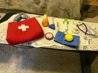 Wonderworld Kids Doctor Nurse Soft Wood Medical Kit Red Carry Bag