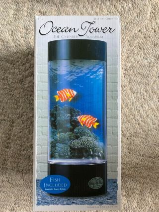 Battery Operated Ocean Tower In Cylinder Aquarium