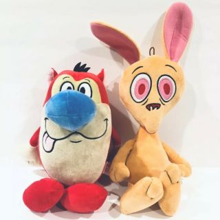 Nickelodeon Ren And Stimpy 12 " - 15 " Plush Doll Stuffed Animal Set