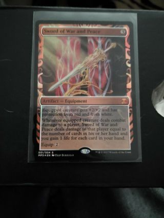 Mtg Magic Sword Of War And Peace Foil - Masterpiece - Inventions - Nm /