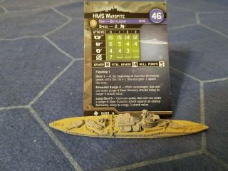 Axis & Allies War At Sea Warspite With Card