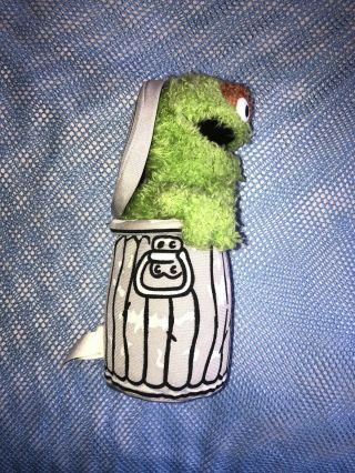 Sesame Street Oscar The Grouch In A Trash Can 8” Plush Stuffed Animal Toy. 3