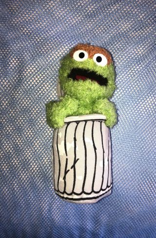 Sesame Street Oscar The Grouch In A Trash Can 8” Plush Stuffed Animal Toy. 4