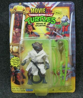 1992 Playmates Teenage Mutant Ninja Turtles Tmnt Movie Iii Splinter Figure