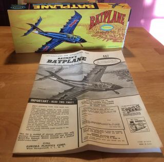 1966 Aurora Batplane Model 487 - 98 Box/instructions
