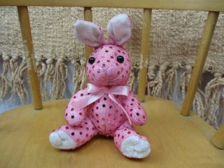Pink Sequin Bunny Kids Of America Corp 5 " Stuffed Animal Plush Mini Smiling Eyes