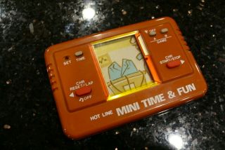 Rare Hot Line Vintage Electronic Handheld Lcd Video Game And Watch Good