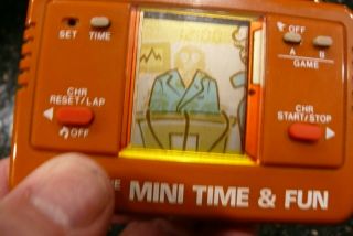 RARE HOT LINE Vintage Electronic Handheld LCD Video game and watch Good 4