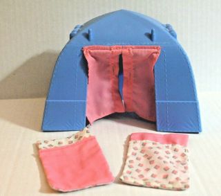 Fisher - Price Loving Family Dollhouse Blue Camping Tent & 2 Sleeping Bags